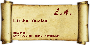 Linder Aszter névjegykártya